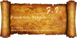 Fendrich Viktor névjegykártya